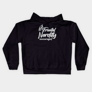 Full Frontal Nerdity grey Kids Hoodie